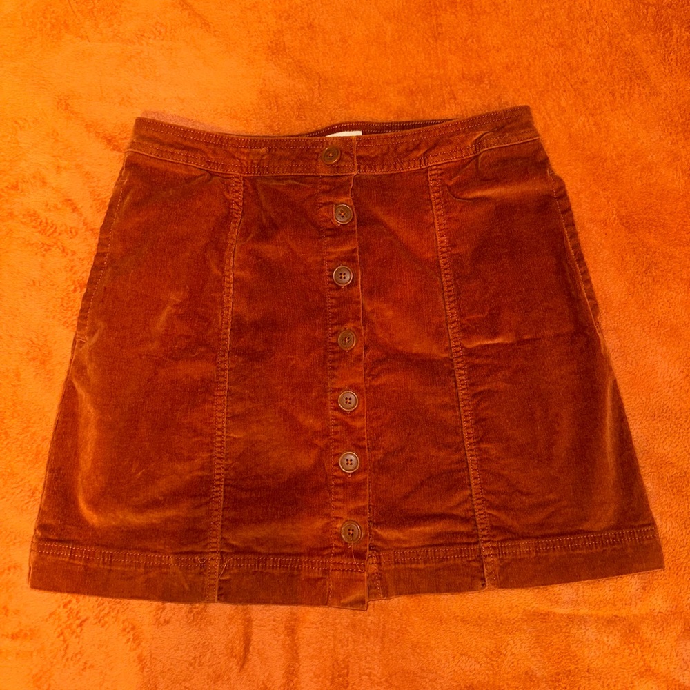Knox Rose Rust corduroy mini skirt